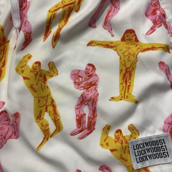 Lockwood 51 Board Short Sz Large Wrestler in Thong LGBTQ Gay Pride Queer As F* - Picture 5 of 10